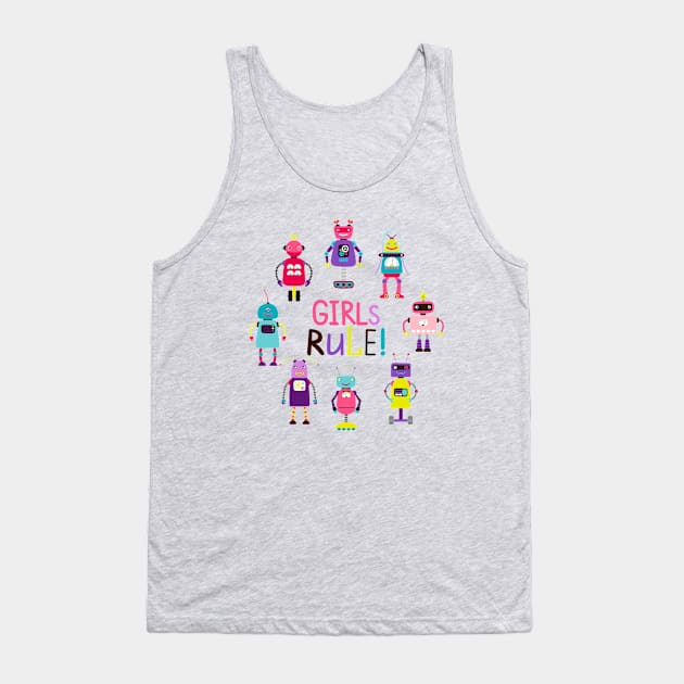 Robotic Girls Rule Tank Top by Mako Design 